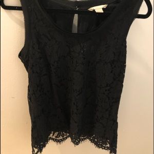 Black Banana Republic Floral Pattern Blouse